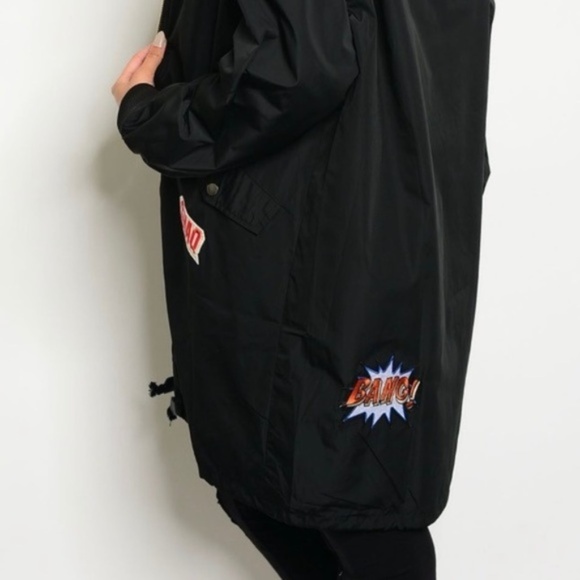 Patch Long Bomber Jacket - Picture 7 of 8